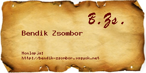 Bendik Zsombor névjegykártya