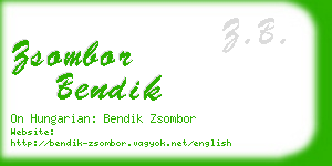 zsombor bendik business card